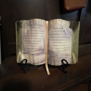 Decorative Open Book with Prayer Text